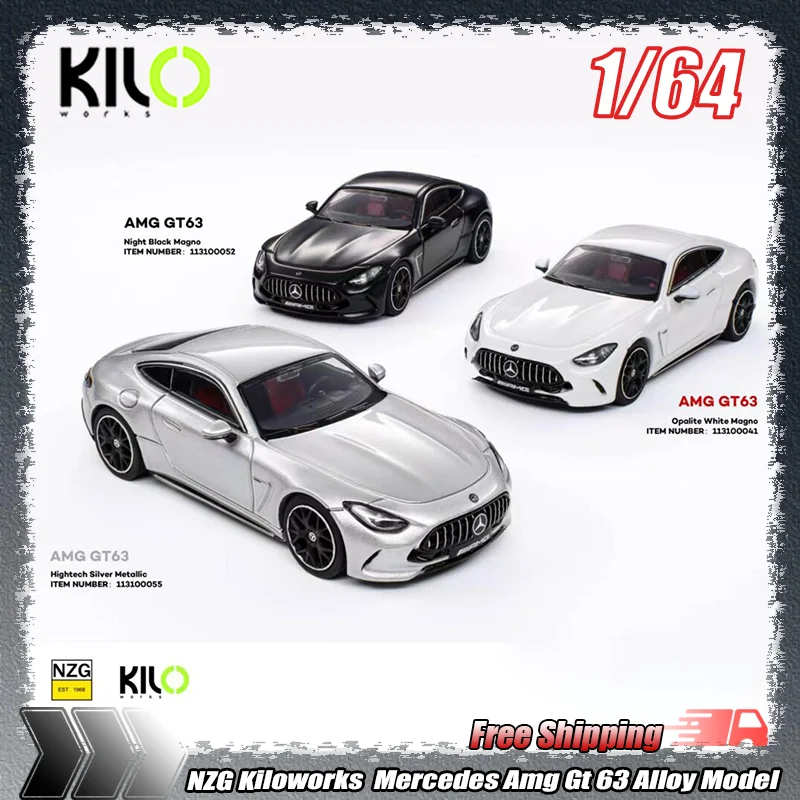 

NZG Kiloworks Diecast Alloy Car Model Mercedes Amg Gt 63 1:64 Scale Hightech Silver Metallic Collectible For Car Enthusiasts toy
