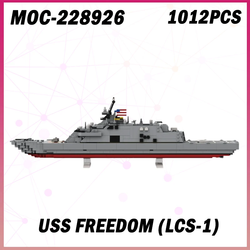 

1012PCS MOC-228926 Military War Series DIY America Navy USS Freedom (LCS-1) Building Block Model Brick Set Creative XMAS Gifts