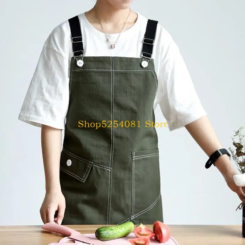

AXYC Unisex Color Apron with Pocket for Cross Back Adjustable Hanging Buckle Kitchen Chef Bib for Barista Florist