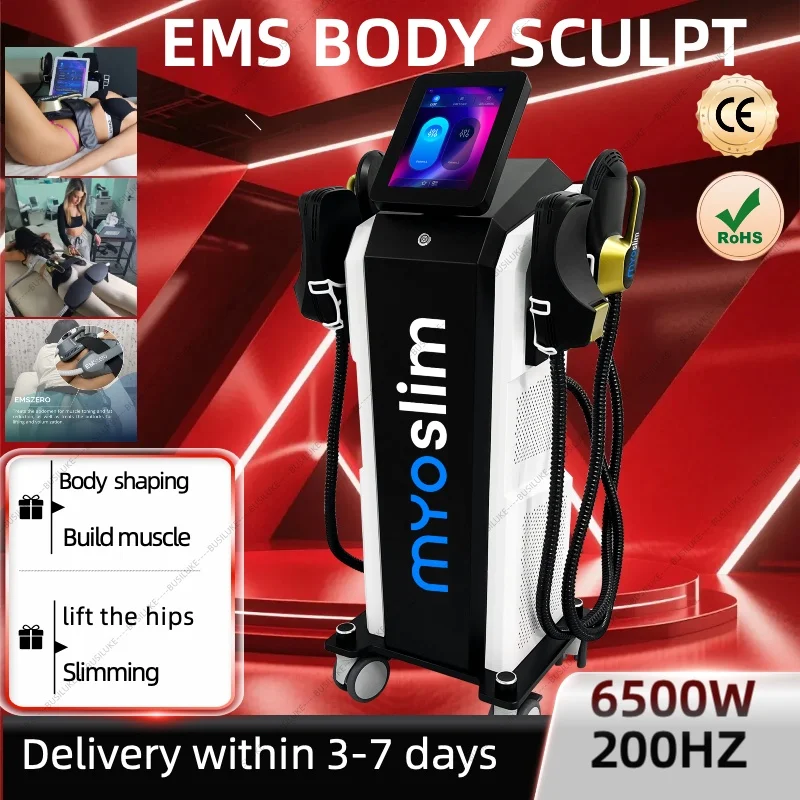 

EMS 6500W HIEMT EMS Body Sculpt Machine 200HZ Slimming Eletric Muscle Myoslim Stimulator Burner Weight Loss Butt Lifter Shapers