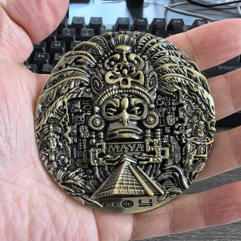 Calendrier Antique mexicain aztèque maya, pièce de défi de Culture de prophétie artistique, Collections porte-bonheur et cadeaux pour adultes, enfants et adolescents