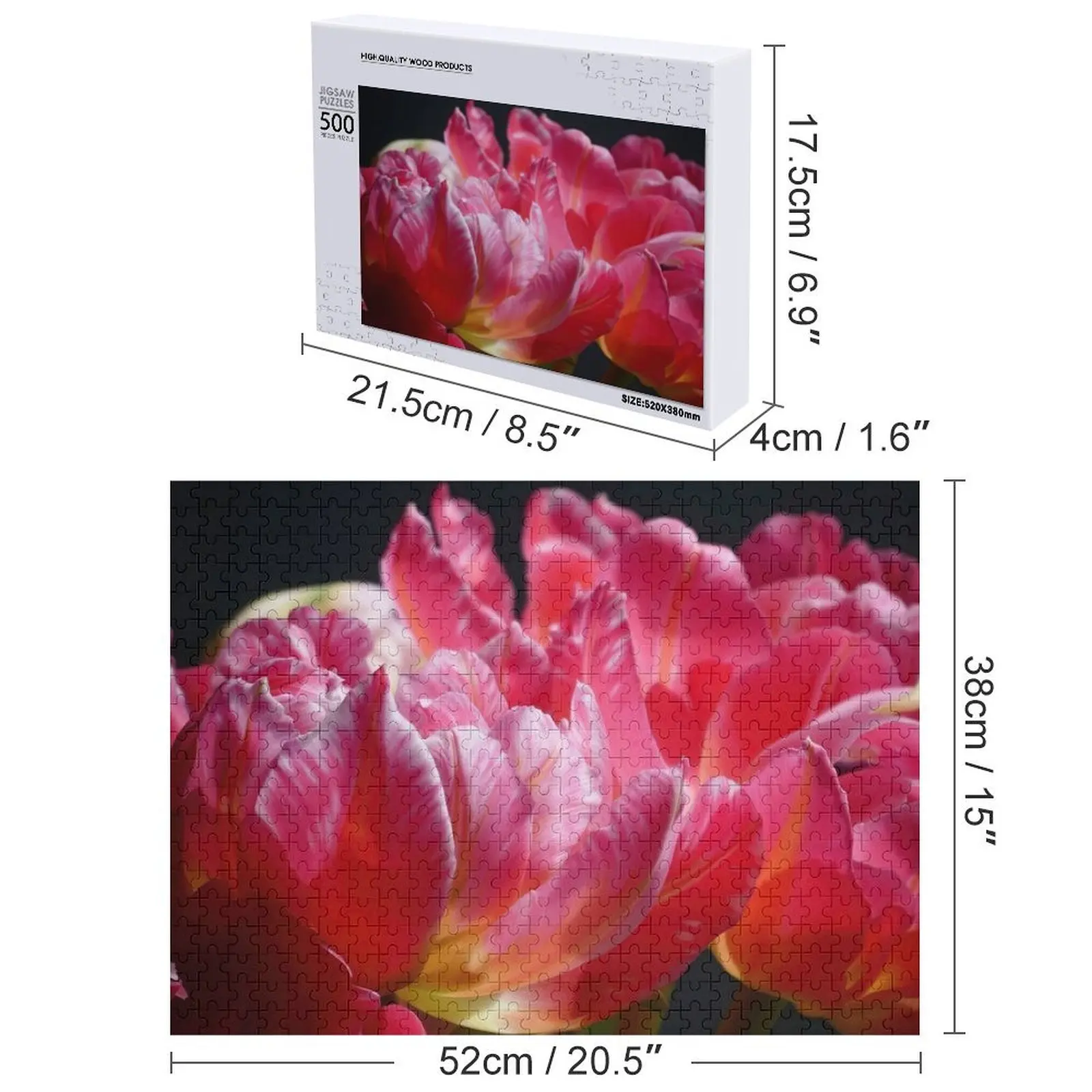 Pink Parrot Tulips close up VI Jigsaw Puzzle Personalized Baby Object Customized Gifts For Kids Personalized Gifts Puzzle