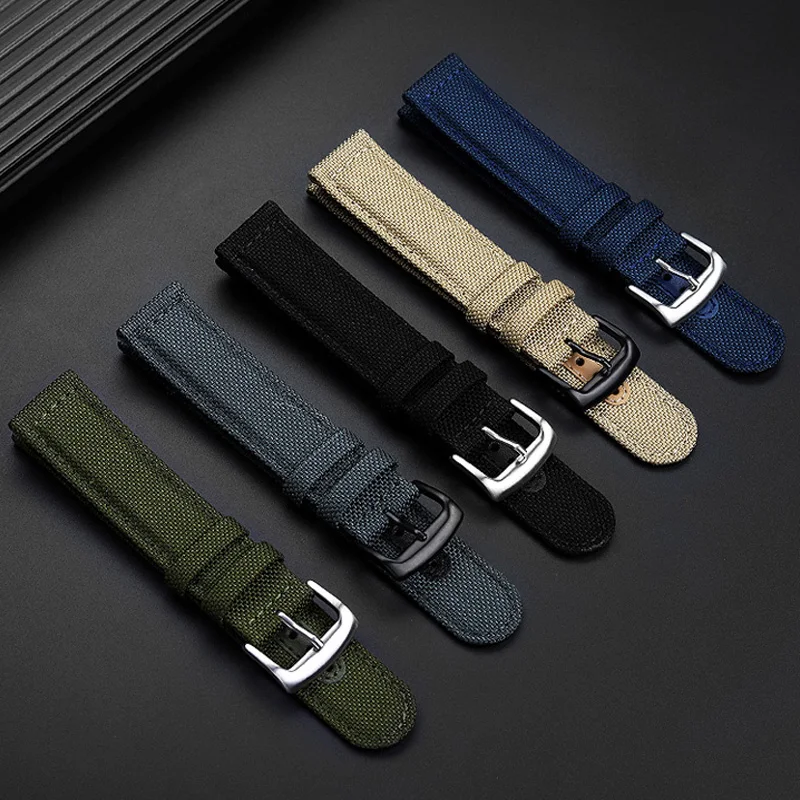 Canvas Watch Sports Straps Nylon Watch Band 20mm 21mm 22mm Watchbands Suitable For Seiko SRPC31J1 SSC295J1 Tissot Hamilton Men