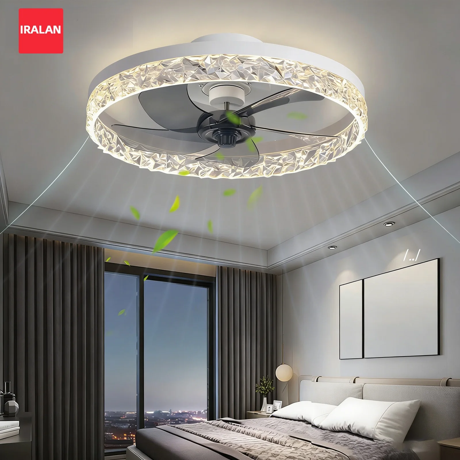 Simple Ceiling Fan Light for Living Room Study Smart Home Ceiling Fan Cool and Timer 6 Speed Silent Electric Fan Lamps