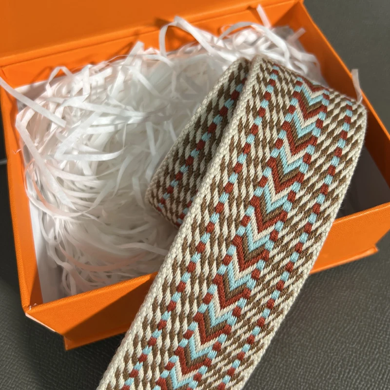 Hand-Stitched 5cm Wide First-Layer Leather Woven Canvas Strap For Herbag Bag Evelyne Bag Shoulder Strap Crossbody Strap Bag