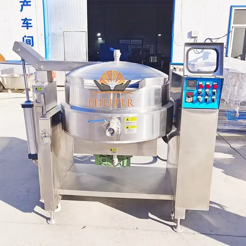 Olla Industrial Inclinable con Mezclador para Mezclar y Cocinar Marmite, Mermelada, Salsas y Jarabes de Azúcar