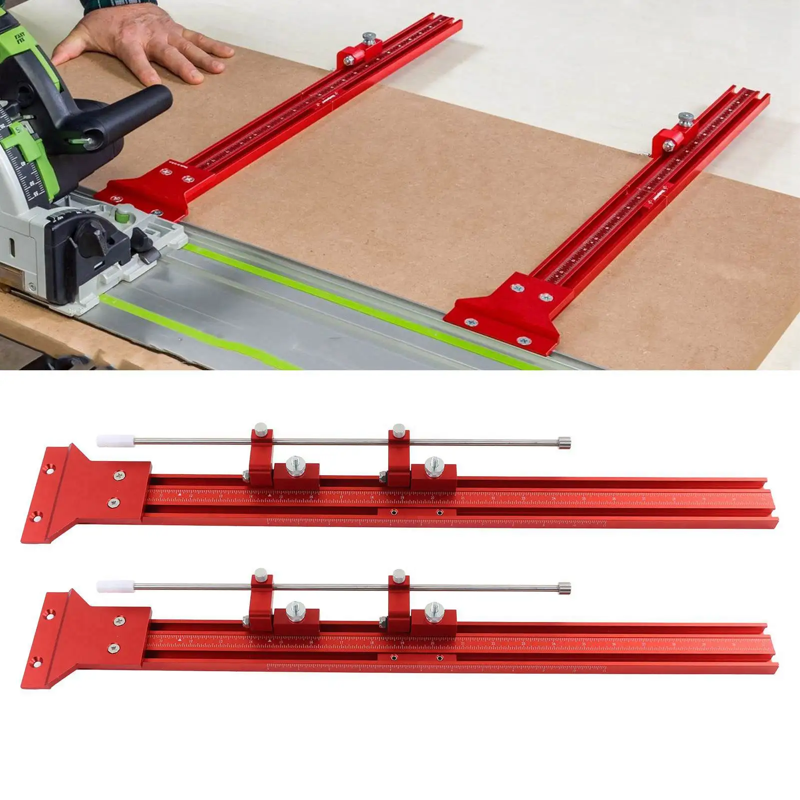 

Parallel Rail System Aluminum Alloy Anti Rust Wear Resistant Rail Joining Set for Circular Saw Rail System