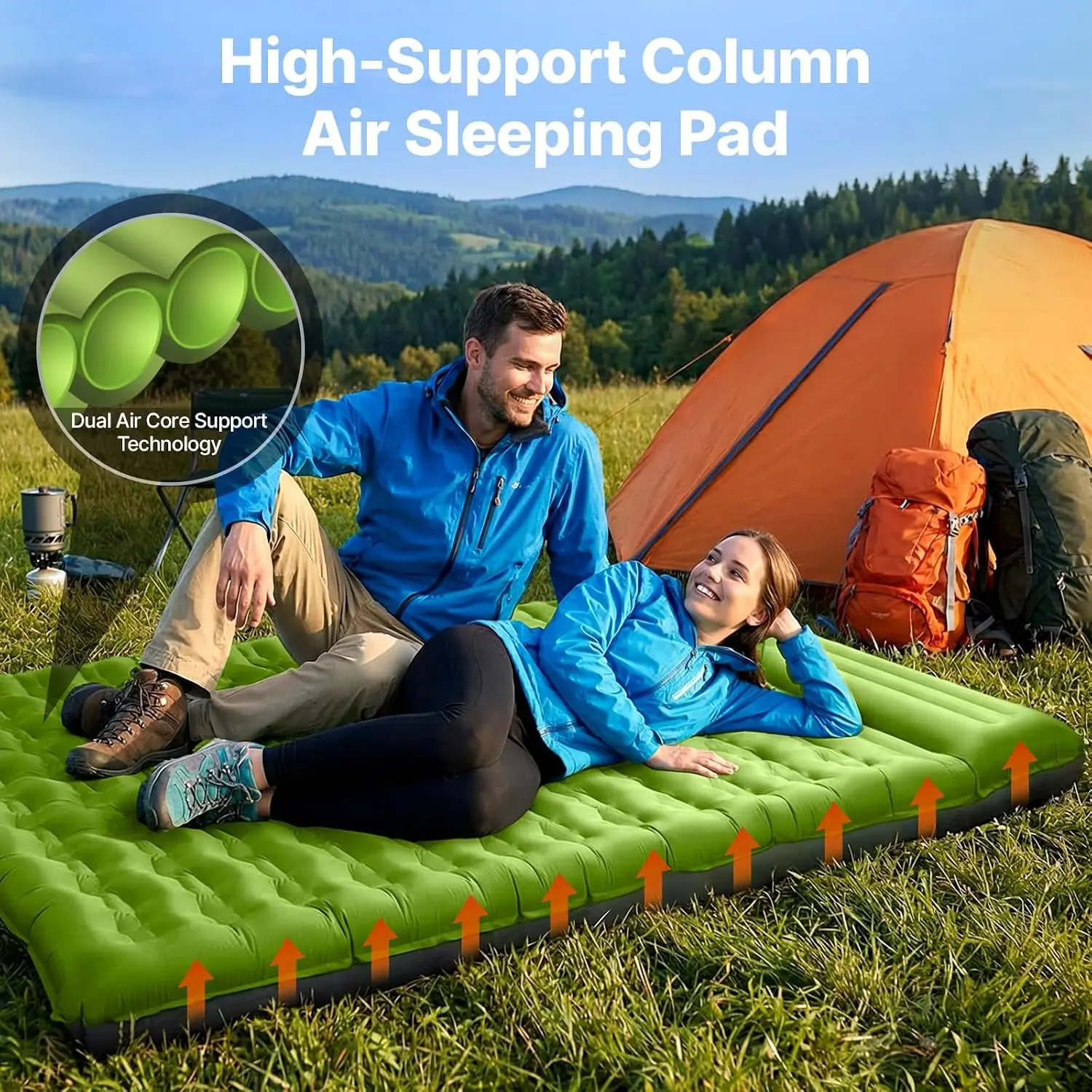 Sleeping Pad, Ultralight Inflating Camping Pad with 6
