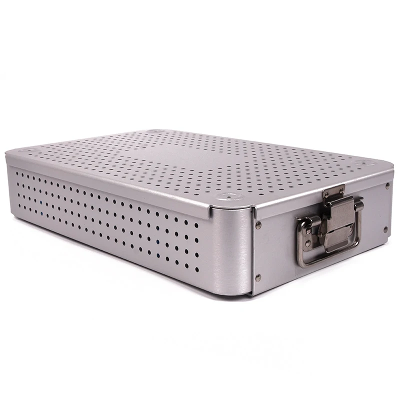 Aluminum alloy surgical laparoscopic instrument tray sterilization box