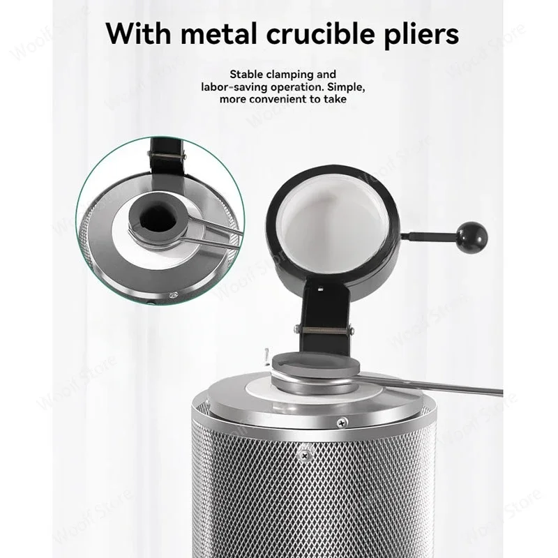 فرن إذابة بوتقة درجة حرارة عالية ، فرن ألومنيوم نحاسي فضي ذهبي ، جرافيت