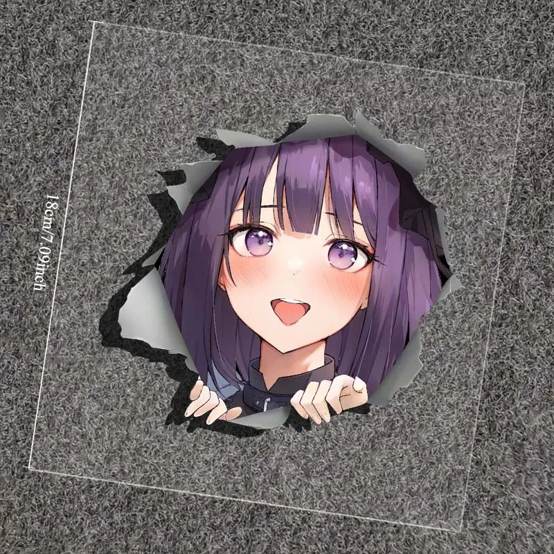 Marin Kitagawa Anime Torn Car Sticker, Waifu Vinyl Decal, Waterproof Sticker for Motorcycle, Scooter, Laptop, Car Window