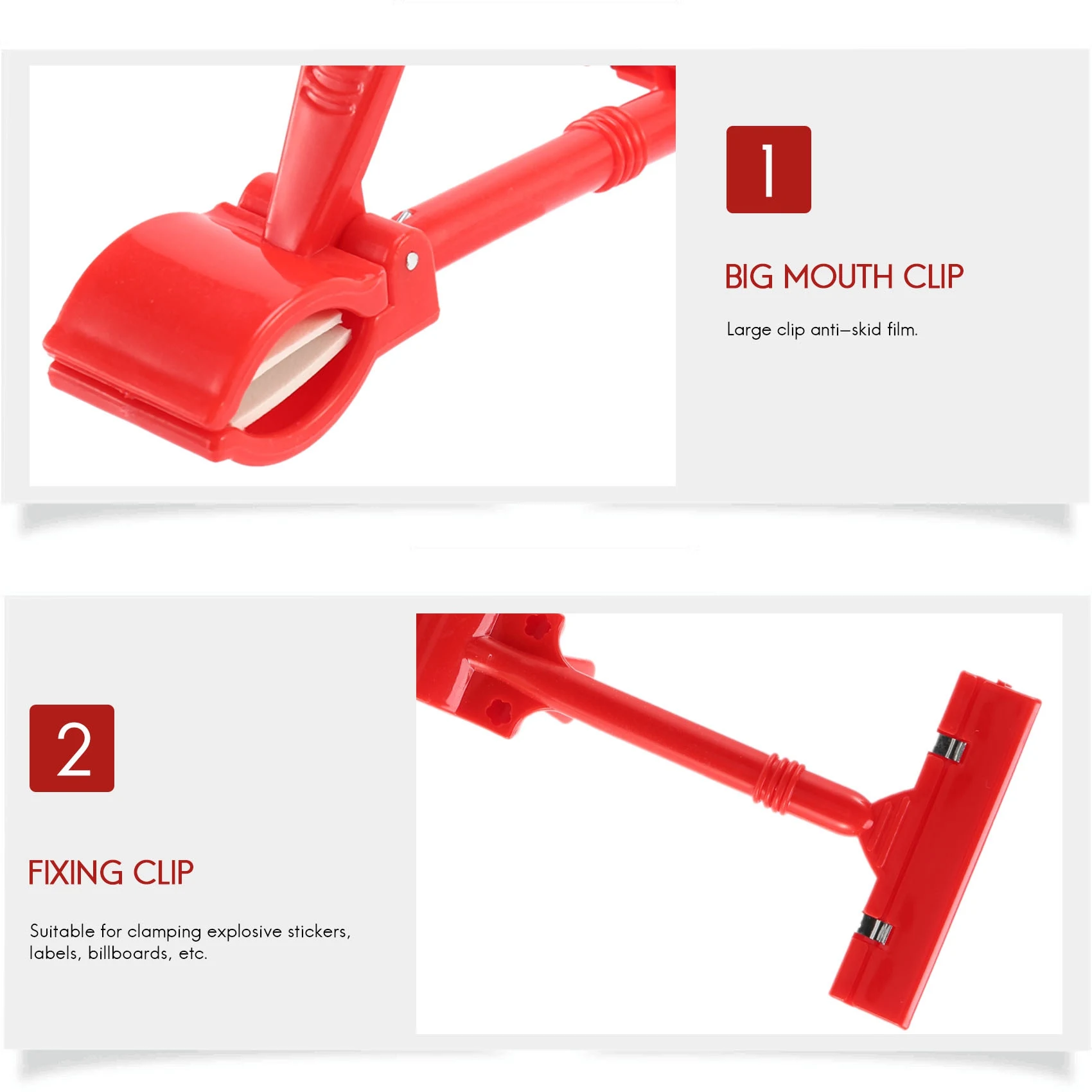 Soporte de exhibición de etiqueta de precio de tarjeta de señal de venta al por menor de mercancía, Clip de abrazadera, Rojo