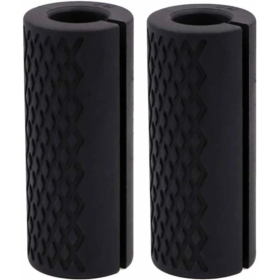 مقابض دمبل سميكة لرفع الأثقال، مقابض صالة الألعاب الرياضية من مطاط السيليكون عالي الكثافة غير قابلة للانزلاق لنمو العضلات وإجهاد اليد