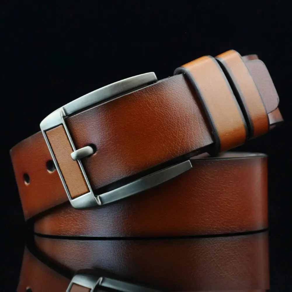 

Man Luxury Design PU Leather Belt Casual Trendy Brand Waist Strap Versatile Alloy Pin Buckle Waistband