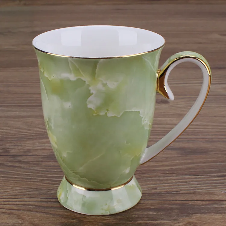 ليوبارد طباعة الذهب تقليم العظام الصين القدح كبير فنجان القهوة السيراميك التصميم الإبداعي #4