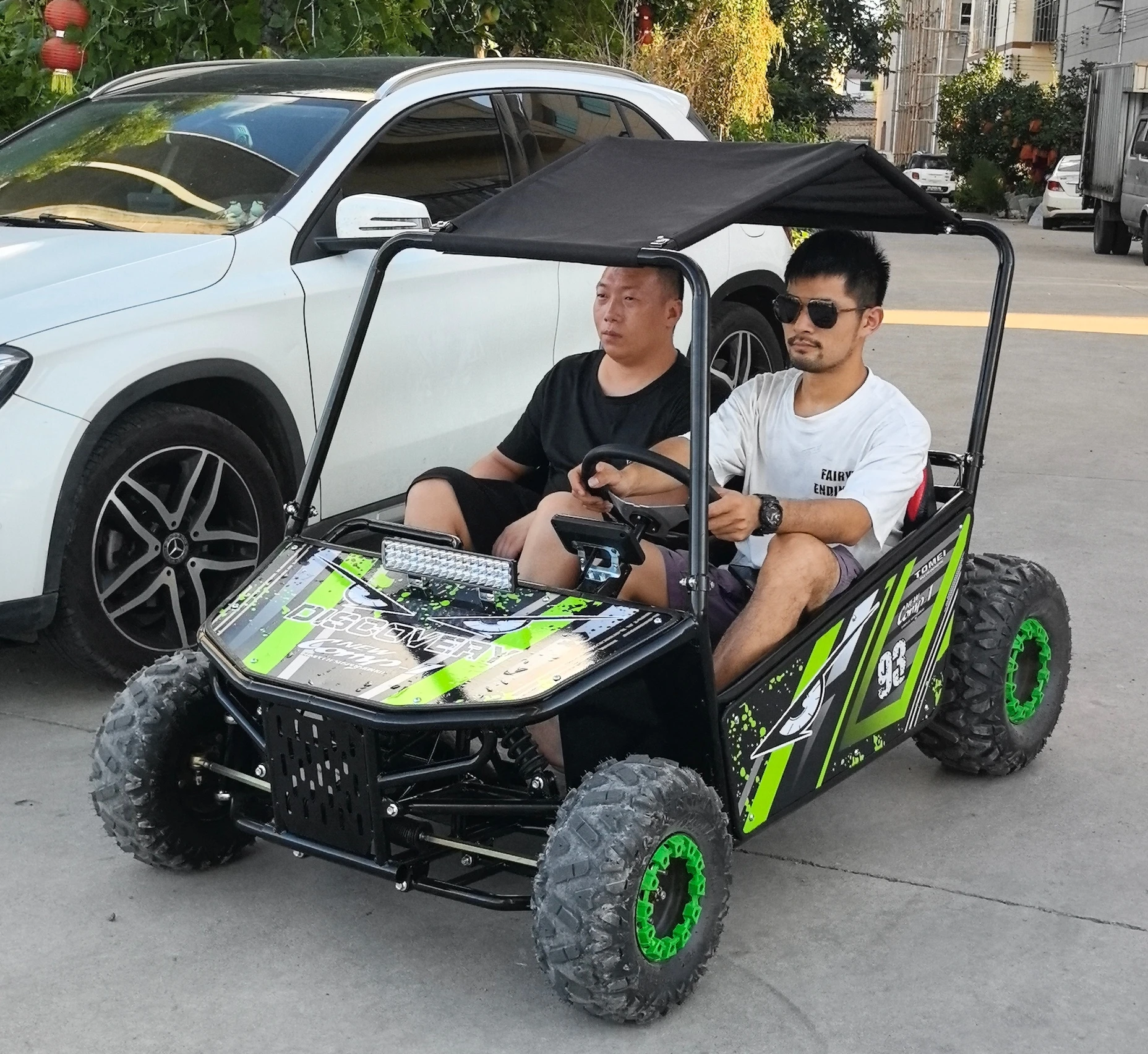 2025 new 1000W 48V electric kart, suitable for children and adults, with dual brake pedals