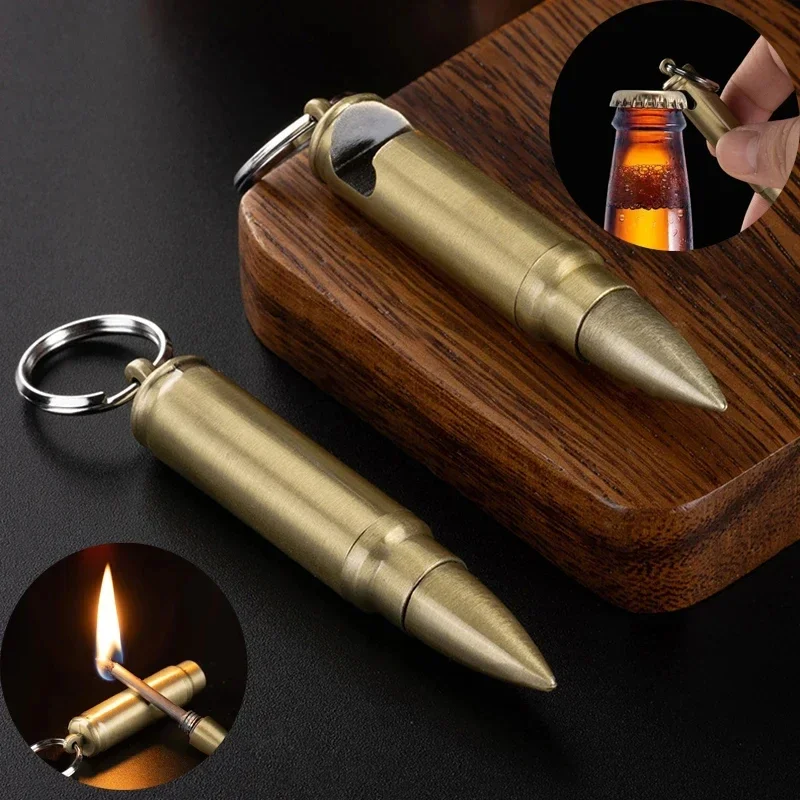 Creative And Personalized Retro Bullet Match Lighter Multifunctional Wine Opener Multiple Times Burning Matches Portable Lighter