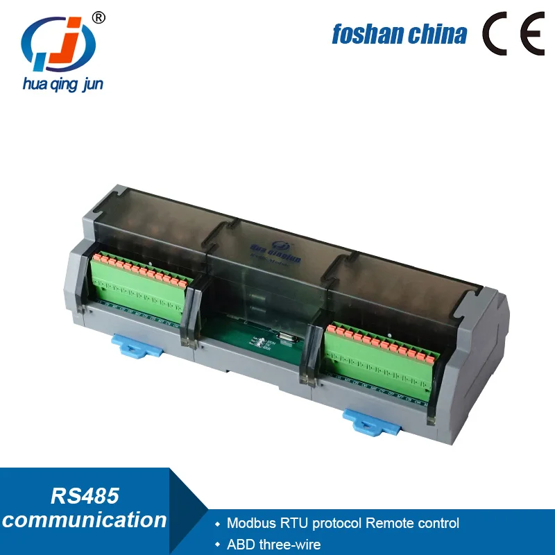 Huaqingjun 8-Channel RS485 Relay Module Modbus RTU DO Remote Control Relays for Smart Home Automation