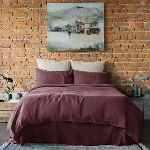 100% French Linen Duvet Cover Stone-Washed Natural Comfortable Queen Size Quilt Comforter Cover Durable Healthy Home Textiles Be