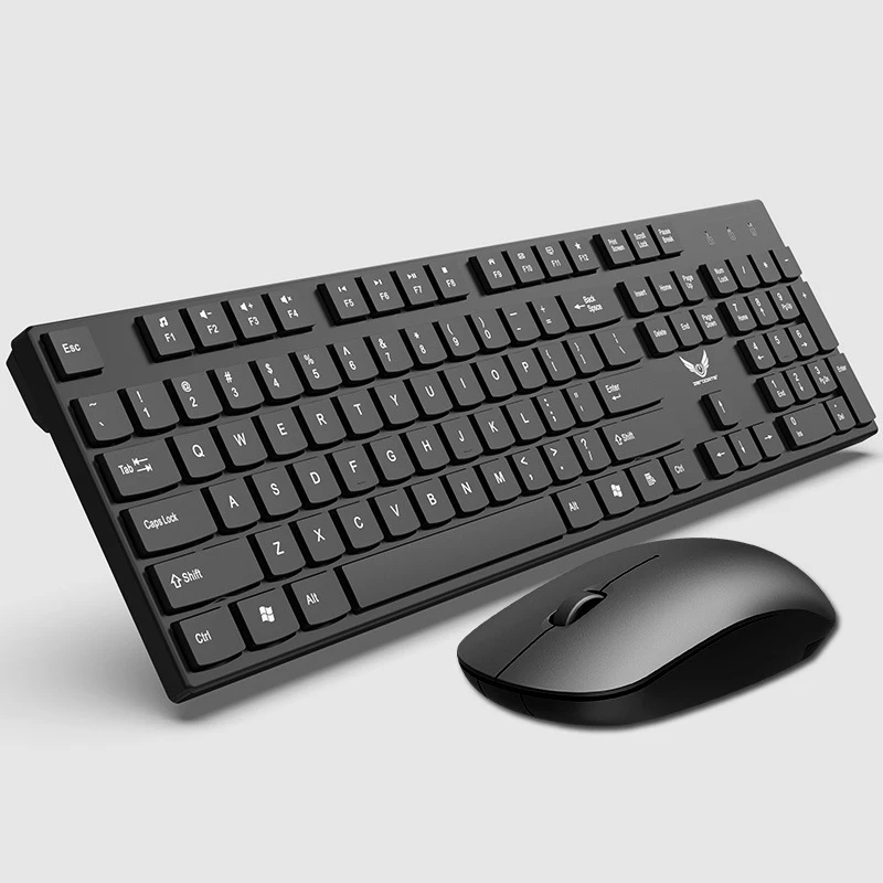 Set Keyboard dan Mouse nirkabel, Set papan ketik dan Mouse Kombo, tipis ramping 2.4G tanpa kabel