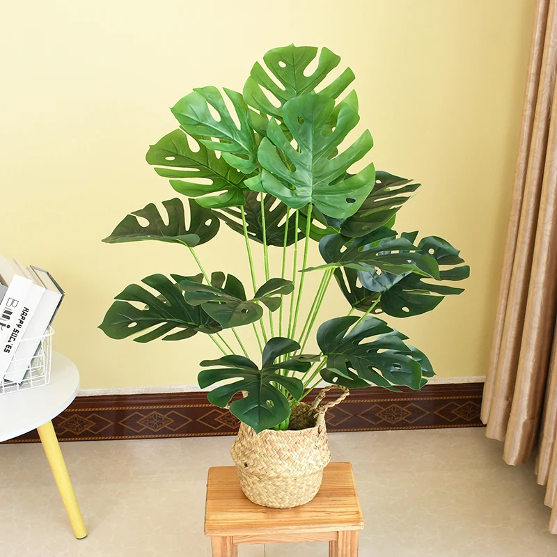 

Large Artificial Turtle Leaf Fake Plant For Edding Party Decoration Living Room Bedroom Ornament Artificial Garden Fake Plant