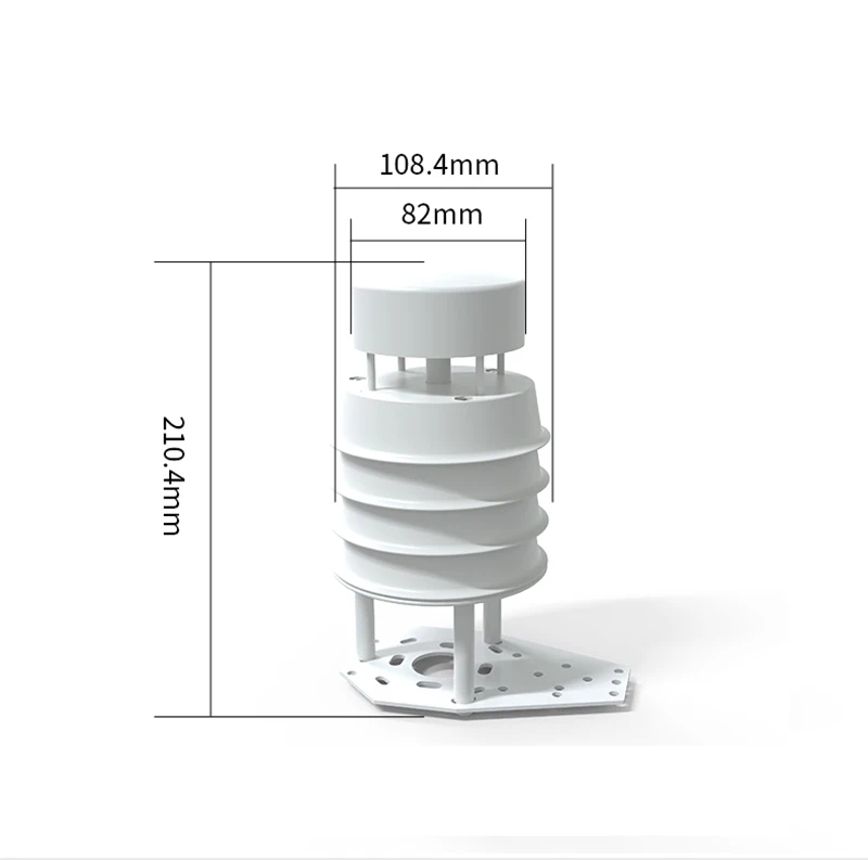 Acoustic wind speed and direction sensor noise PM temperature humidity light rainfall detector integrated weather station