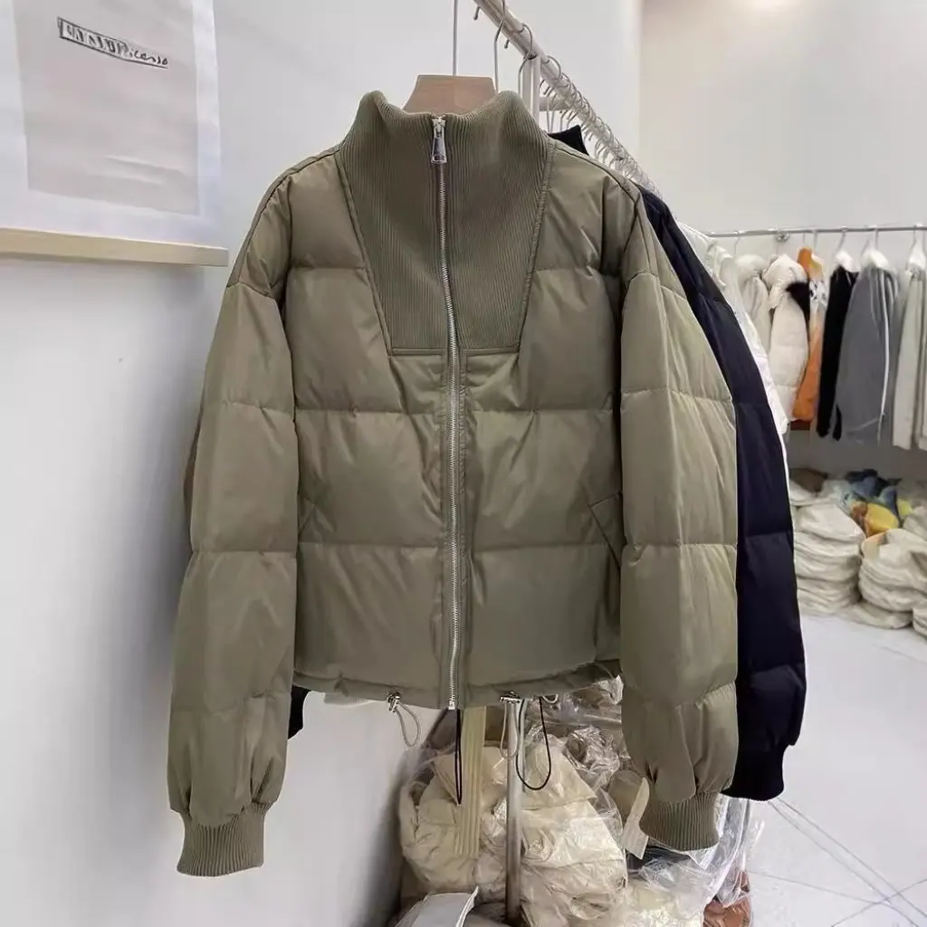 Women's Thickened Bread Cotton Outwear Stand-Up Collar Warm Quilted Baseball Jacket Winter New Design Fashionable Outerwear