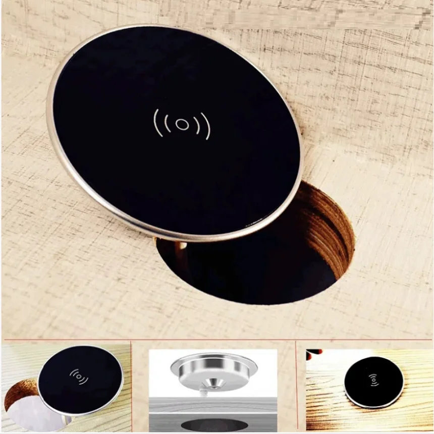 

Быстрое беспроводное зарядное устройство, встроенное в столе, настольная мебель, зарядная станция для телефона для iPhone 15, 16, 17, Samsung, Android-смартфона