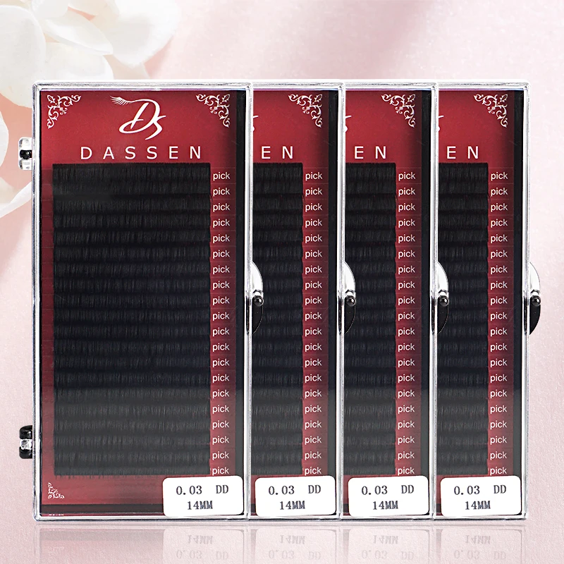 Dassen 20rows Classic Individual Eyelashes Extension Mink Natural Super Soft Professional Silk Lashes Makeup Beauty