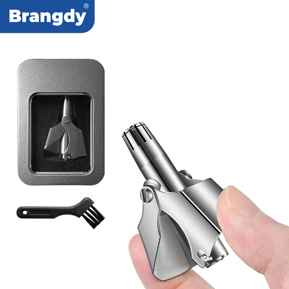 

Brangdy Nose Hair Trimmer for Men and Women Stainless Steel Manual Mechanical Shaving Razor Washable Ear Hair Removal Tools
