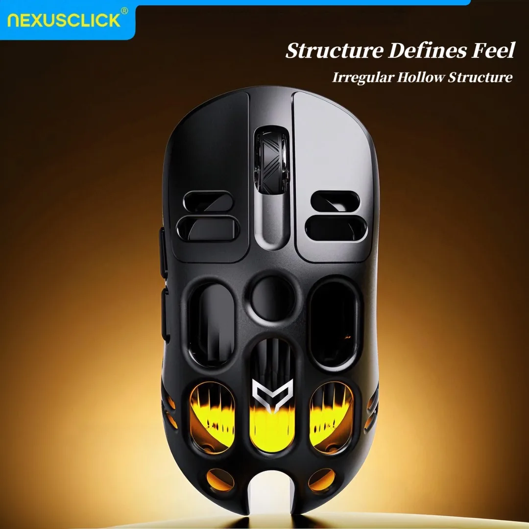 NexusClick New Lightweight Tri-Mode Wireless Gaming Mouse,Ergonomic RGB Mice Adjustable DPI Esports Mice for computer Mac Office