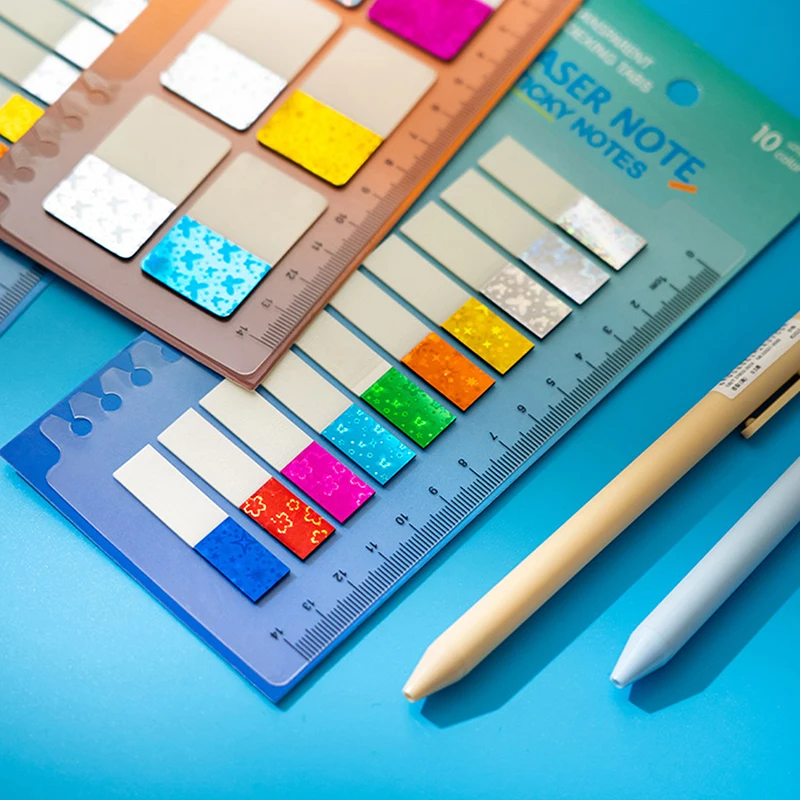 Glitter Flipchart Index Tabs adesivi pennarelli per Notebook adesivi classificazione per studenti note cancelleria materiale scolastico