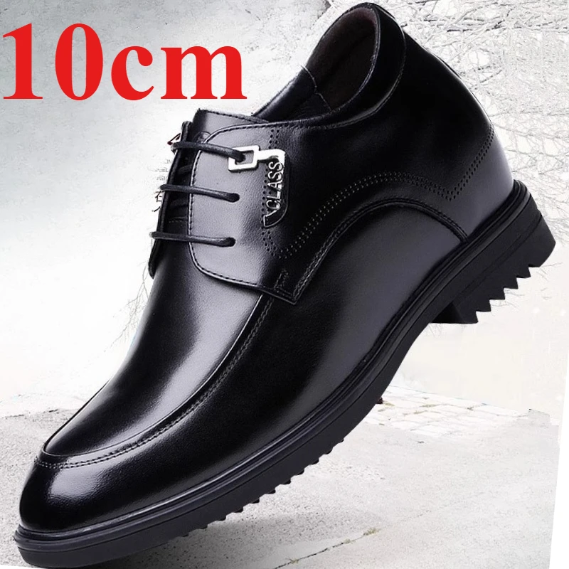 

Мужские туфли, увеличивающие рост, повседневная обувь из натуральной кожи толщиной 10 см, удобные дышащие мужские свадебные туфли-лифты