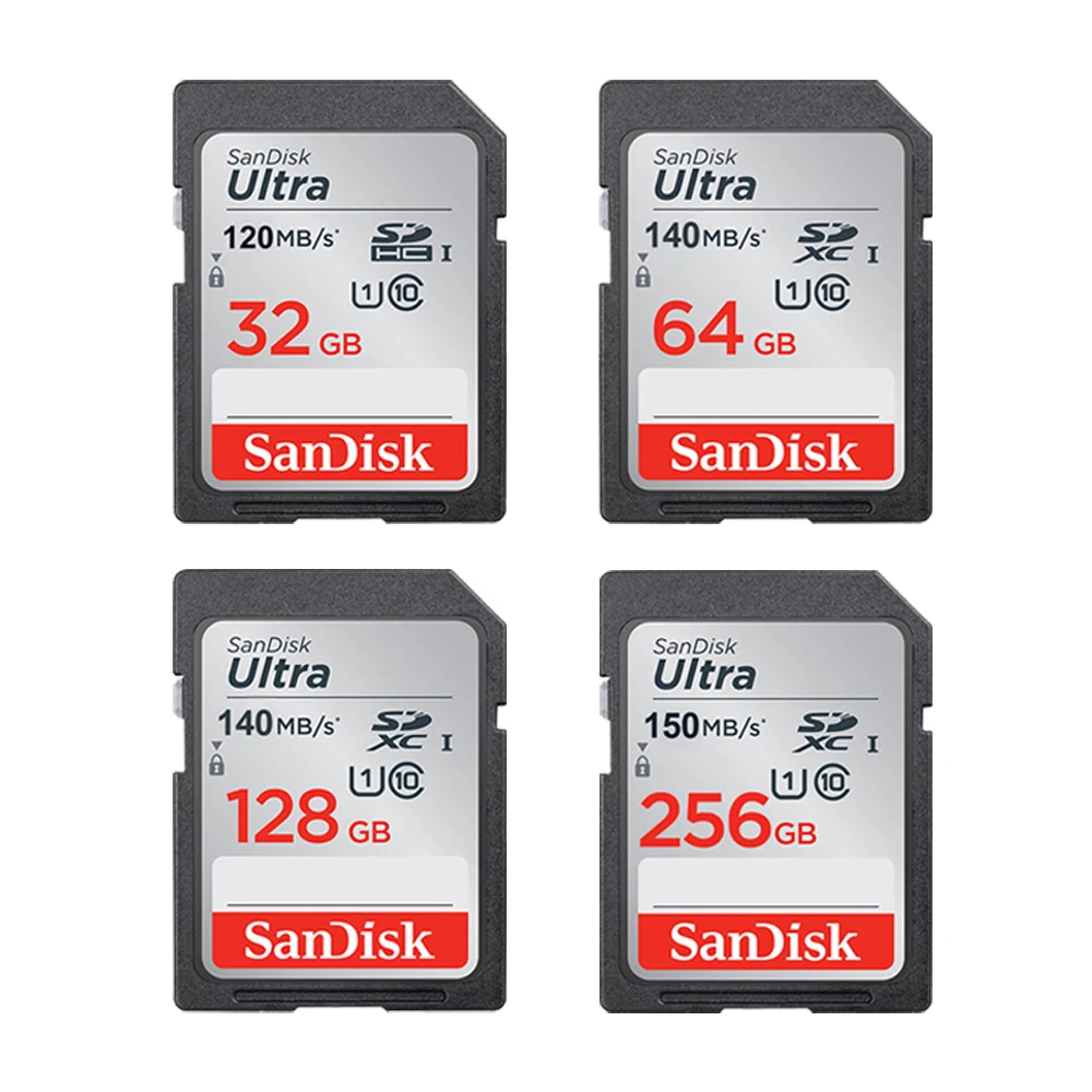 Original SanDisk Extreme SD Card 256GB 128GB 64GB 32GB Class 10 Memory Card C10 120M/s SDHC SDXC Carte SD Card USH-1 for Camera