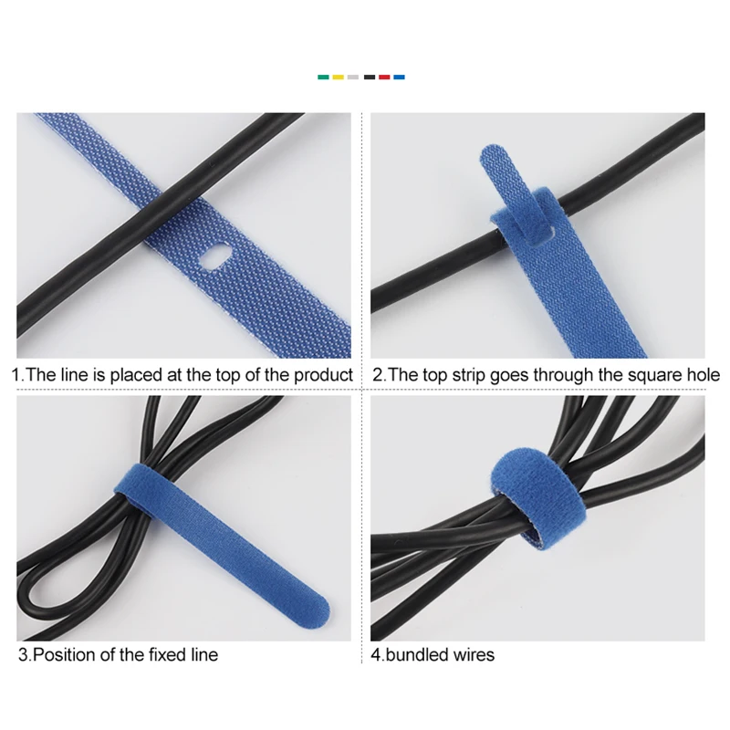 50/100PCS Releasable Cable Ties Colored Plastics Reusable Cable ties Nylon Loop Wrap Zip Bundle Ties T-type Cable Tie Wire