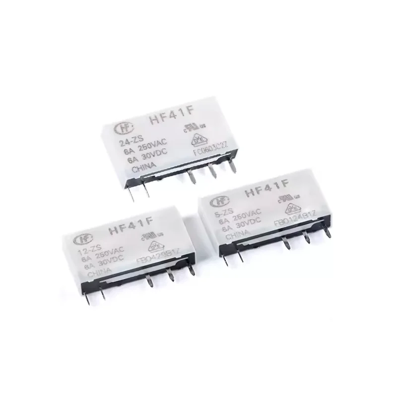 

5Pcs New Original HF41F-5-ZS HF41F-12-ZS HF41F-24-ZS HF41F 5V 12V 24V-HS 4PIN 5PIN 6A Industrial Relay Subminiature Power Relay