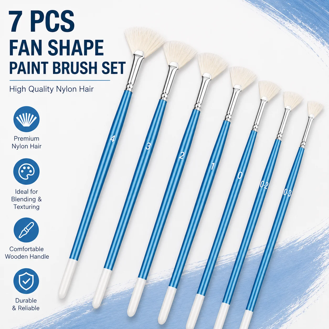 Hot Selling Fan Bristle Paint Brush Set Professional Artist Acrylic Watercolor Oil Painting Brushes Student Art Supplies