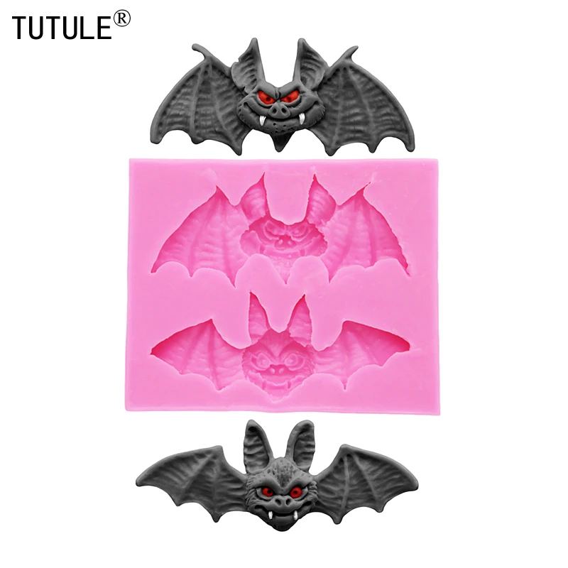 3D Halloween Bats Silicone Molds DIY Flying Bat  Baking Fondant Cake Decorating Tools Clay Candy Chocolate Gumpaste Moulds