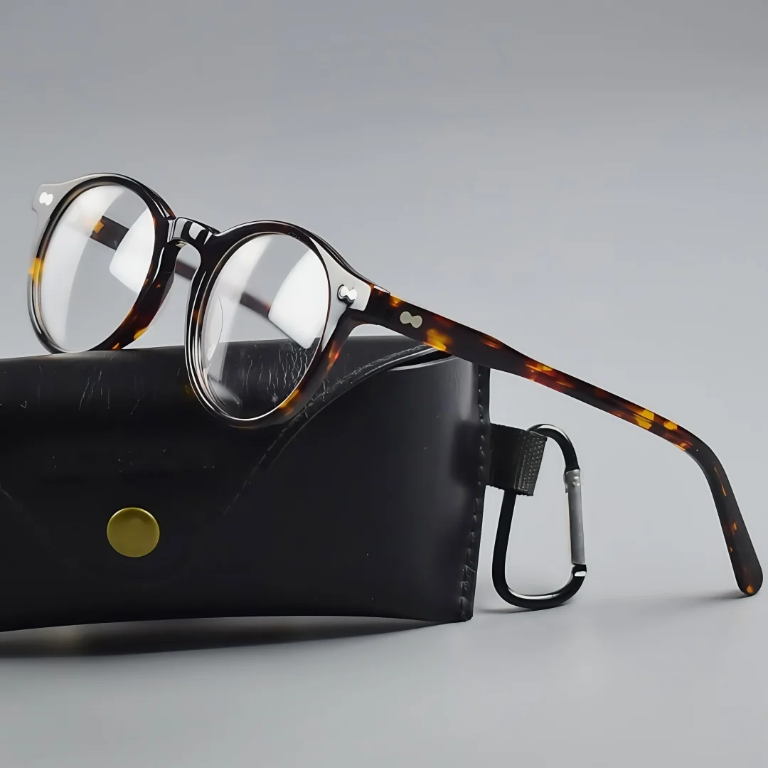 

BETSION Fashion Classic Round Acetate Eyeglasses Frame Men Women 47mm Casual Multi-Color Eyeglasses For Everyday Use