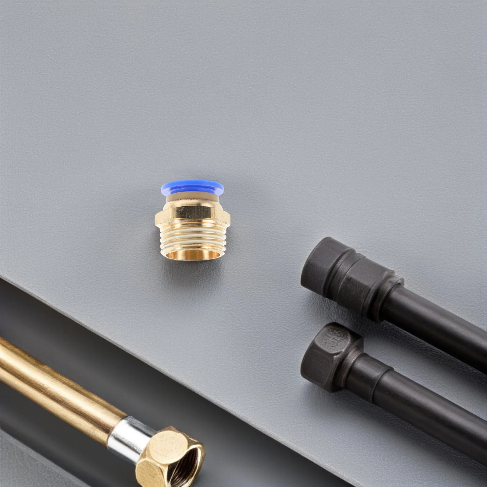 6Pcs Brass Pneumatic Quick Connectors Straight Threaded Air Hose Connectors Push to Connect Pneumatic Tube Fittings Quick