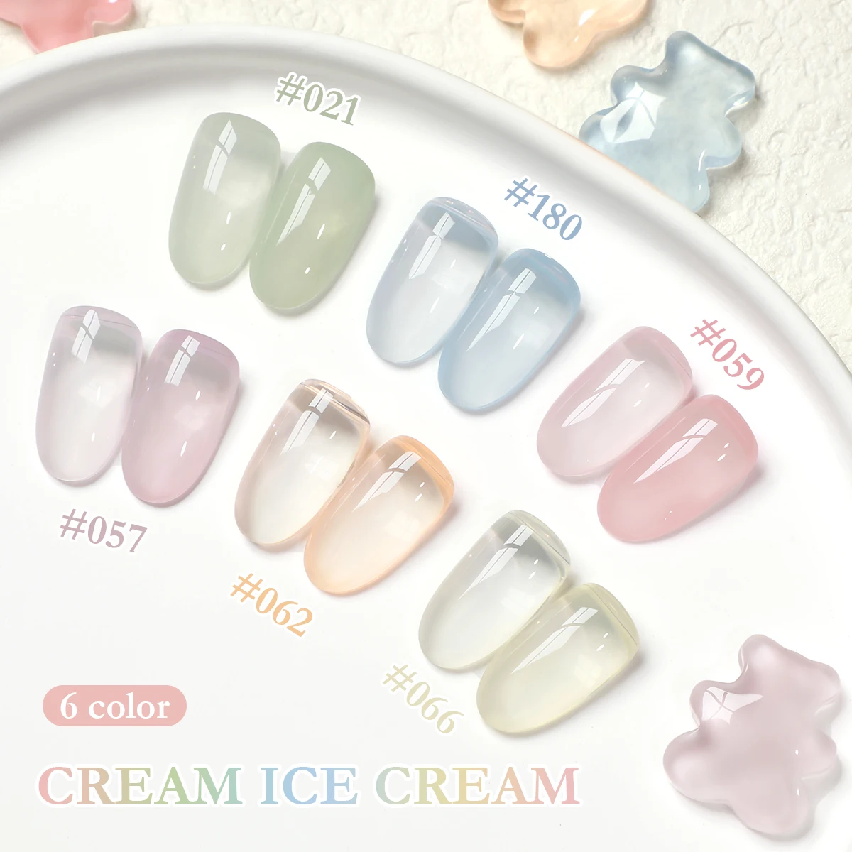 كريم XEIJAYI الشفاف 6 قطع/مجموعة - ضروري للأظافر الطبيعية المتدرجة! نسيج كريمي عالي التشبع