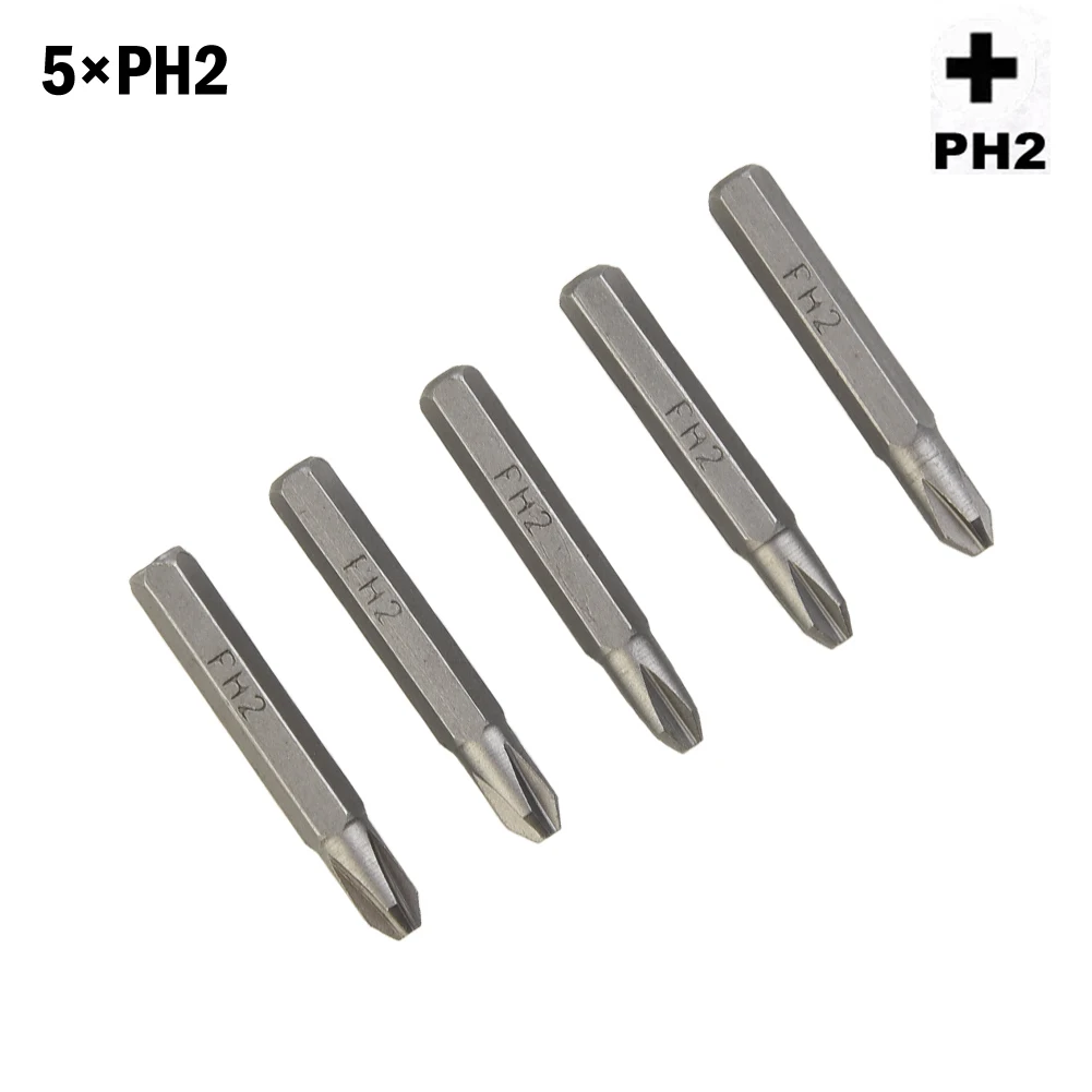 5 Pcs Cross Screwdriver Bits H4×28mm PH0000 PH000 PH00 PH0 PH1 PH2 4mm Hex Shank For Hand Repair Tool