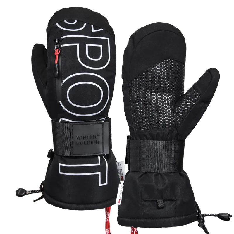 Protectores de muñeca para nieve y esquí al aire libre para hombres y mujeres, guantes cálidos de invierno, resistentes al agua, antidesgaste, para Snowboard, moto de nieve, ciclismo y esquí