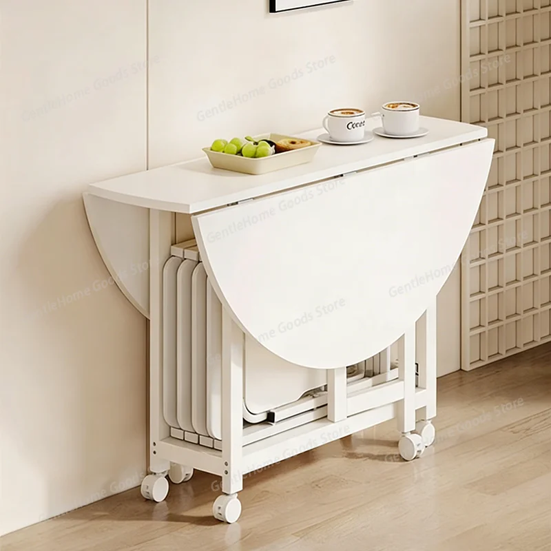 Portable Folding Dining Table 1m 1.2m 1.4m Compact Space Saving Foldable Kitchen Dining Room Small Apartment Outdoor Indoor Mood