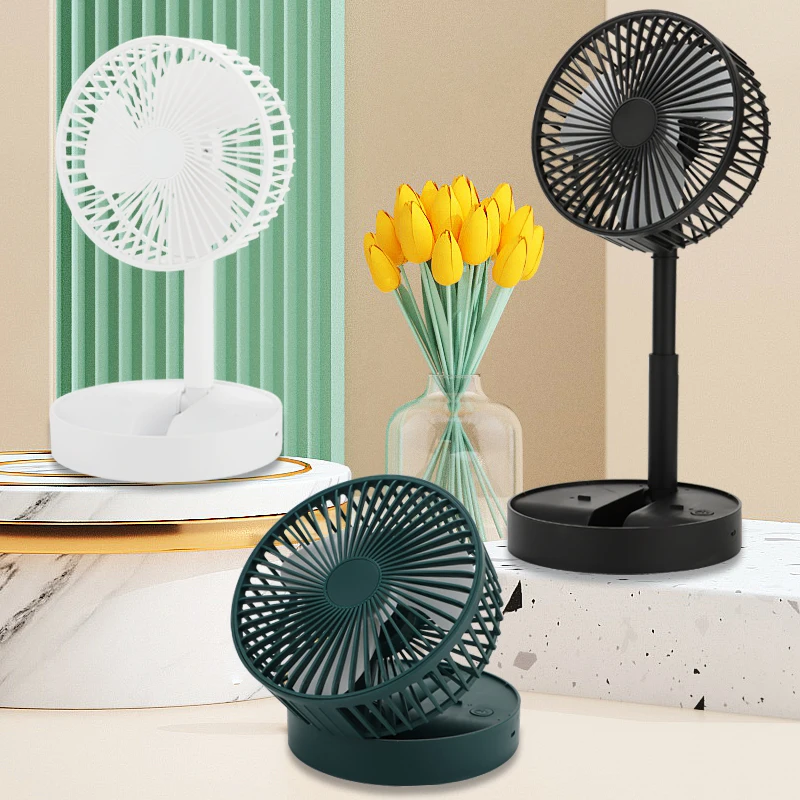 New telescopic folding mini fan dormitory desktop USB mute portable storage small electric fan