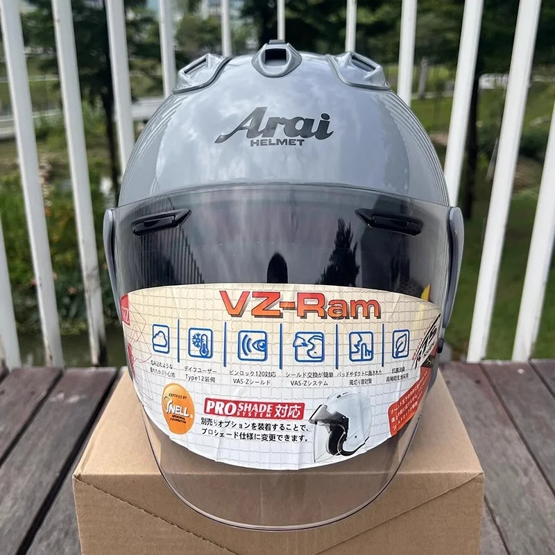 VZ-RAM High Quality ABS Classic 3/4 Open Face Helmet,For Harley Motorcycle And Cruise Motorcycle Protection Helmets,Modern Grey