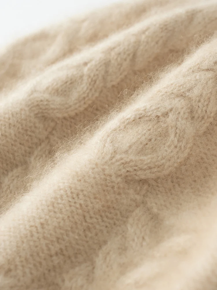 秋冬新作 レディース 100%カシミヤ ケーブル編み帽子 暖かいプルオーバーキャップ カジュアル シンプルスタイル 高品質カシミヤ帽子 トップス