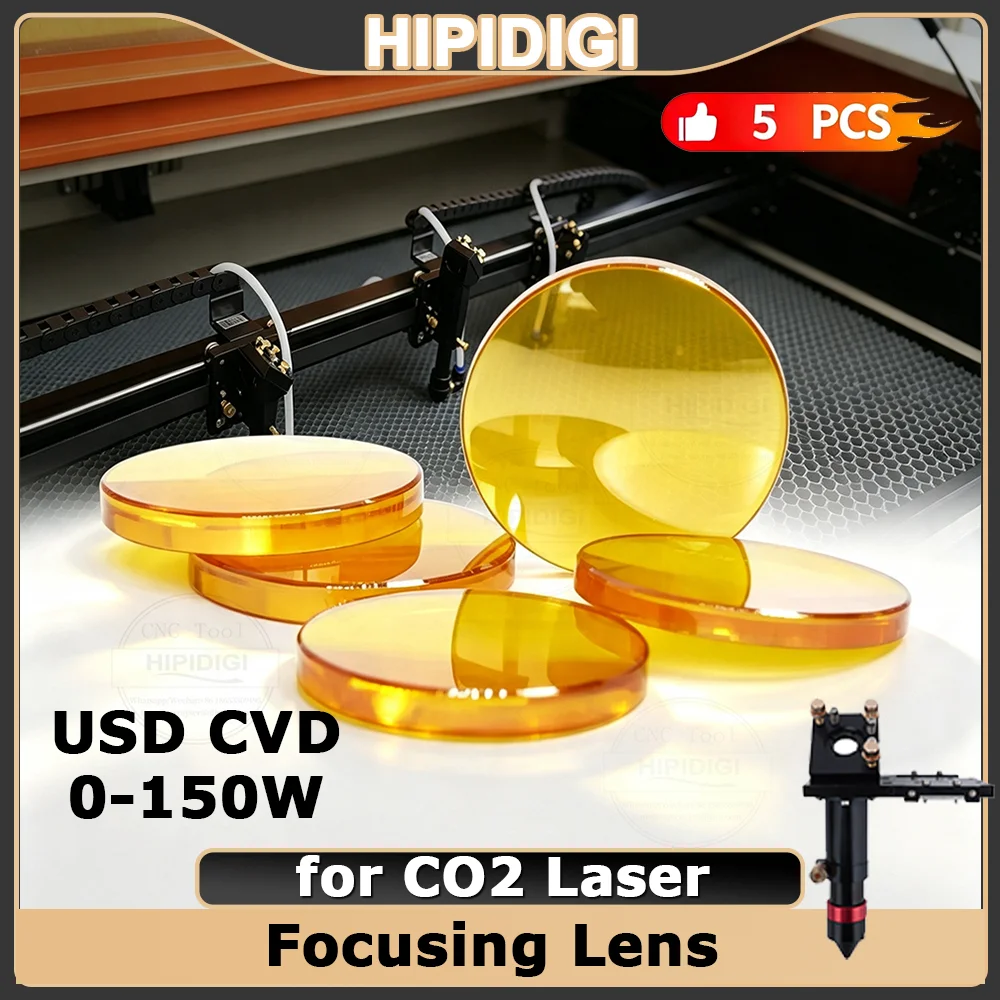 1/5Pcs CO2 Laser Focusing Lens CVD Focusing Lens ZnSe Coated CO2 Focusing Lens Dia 18 19.05 20mm for CO2 Laser Engraving Cutting