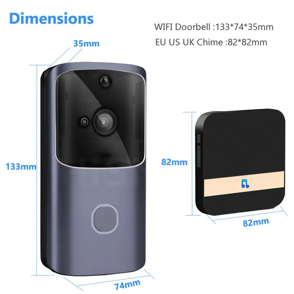 Smart HD 720p 2,4g Wireless Wifi Video Türklingel Kamera Visual Intercom Nachtsicht IP Türklingel Wireless Überwachungs kamera