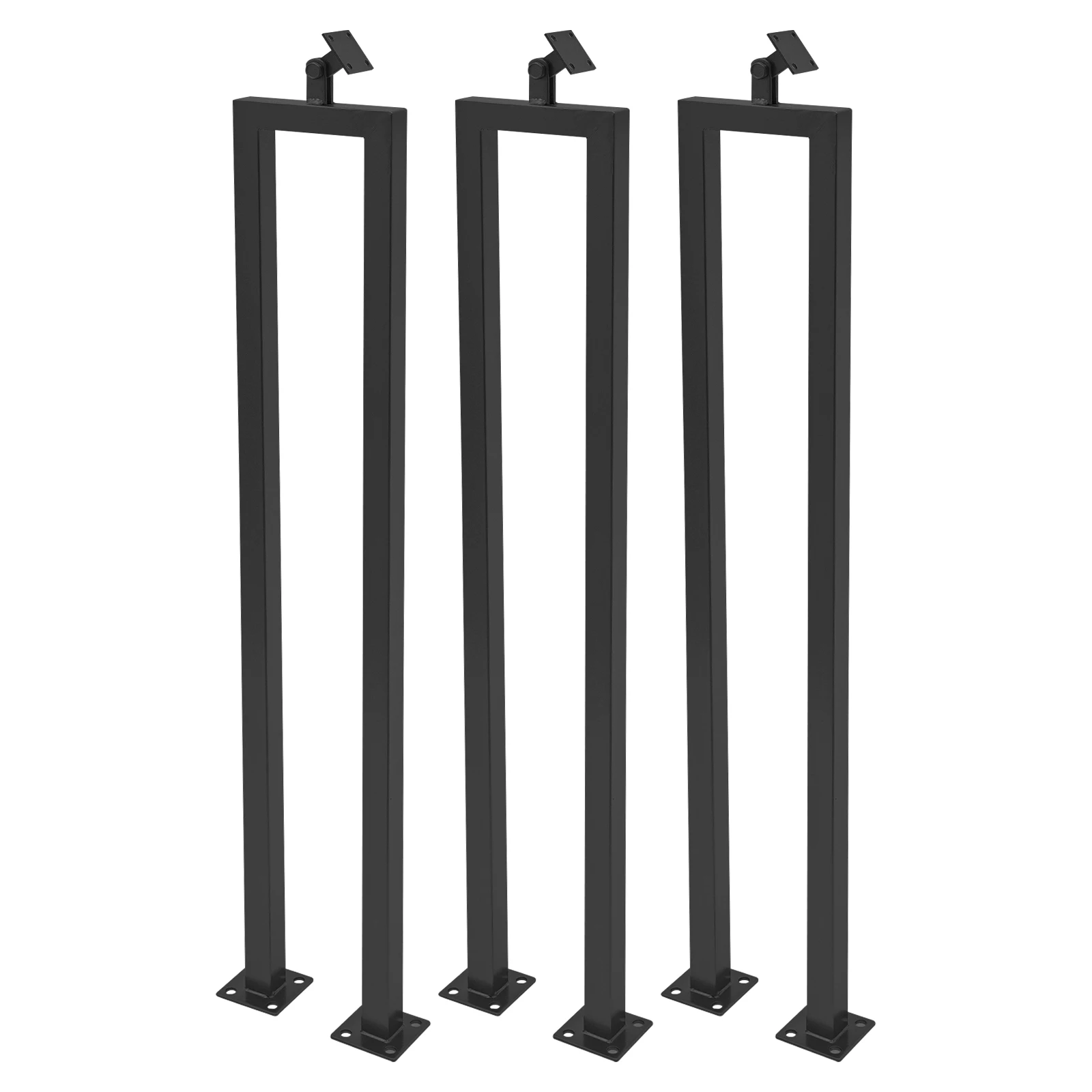 High-Safety Metal Stair Railing Set, Carbon Steel, 3-Piece U-Shaped Balusters, Rust-Resistant, Easy DIY Installation